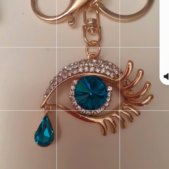 Keychain Beautiful Turquoise Eye Teardrop Bling - Picture 6 of 6